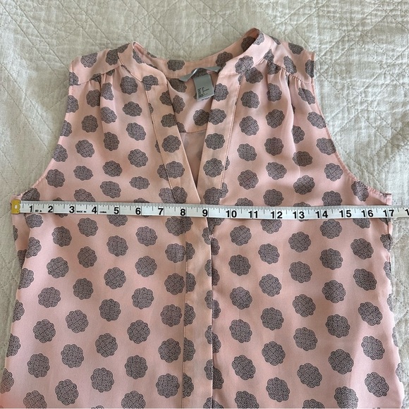 H&M Pink and Black Shirt Dress Sleeveless V-neck Fully Lined Size 4 - Picture 4 of 9